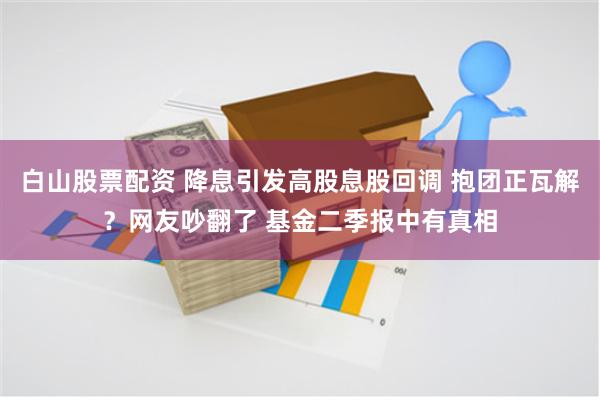 白山股票配资 降息引发高股息股回调 抱团正瓦解？网友吵翻了 基金二季报中有真相