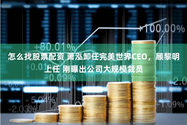 怎么找股票配资 萧泓卸任完美世界CEO，顾黎明上任 刚曝出公司大规模裁员